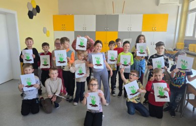 Plastelinowe przebiśniegi w klasie 1